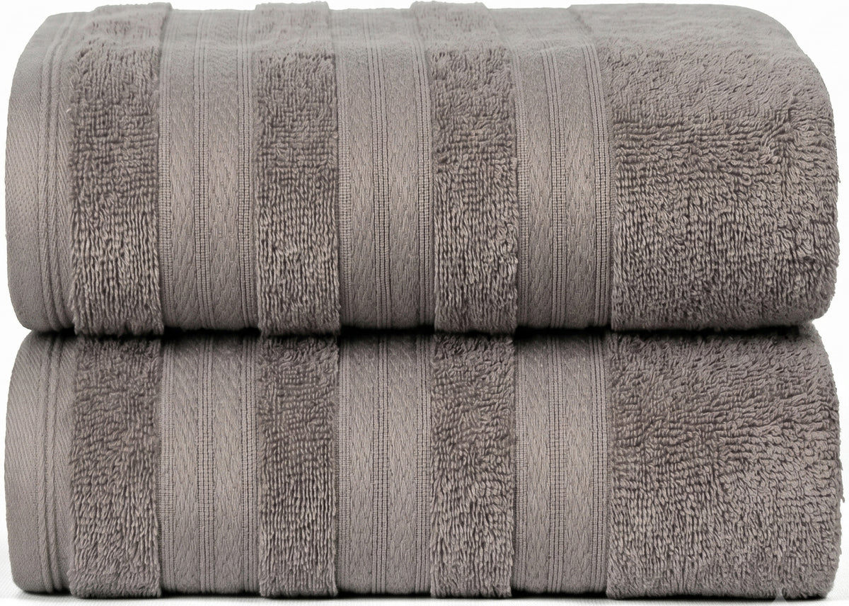 Ash Grey Melluva Turkish cotton towels, set of 2, folded