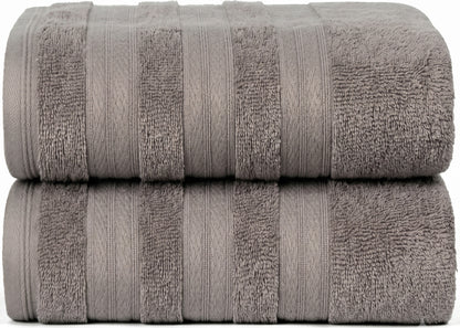 Ash Grey Melluva Turkish cotton towels, set of 2, folded