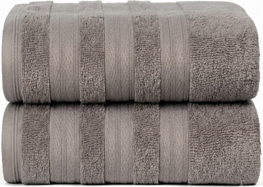 Ash Grey Melluva Turkish cotton towels, set of 2, folded