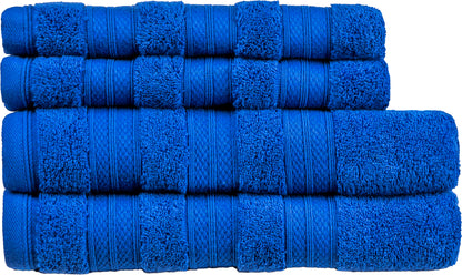 Denim Melluva 4 piece towel set, folded and stacked