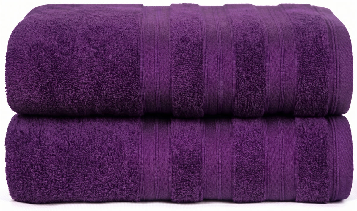 Plum Melluva Turkish cotton towels, set of 2, folded