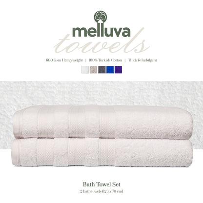 White Melluva bath towel set of 2, 70 x 125 cm, 600 GSM