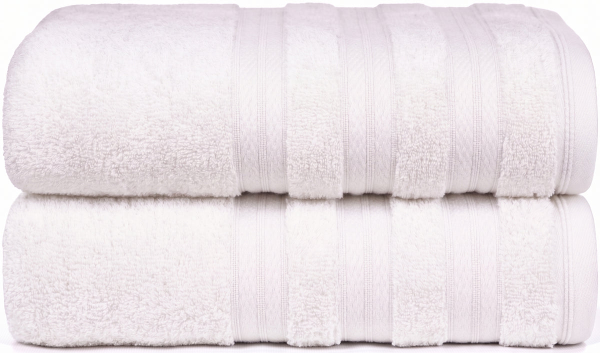 White Melluva Turkish cotton towels, set of 2, folded