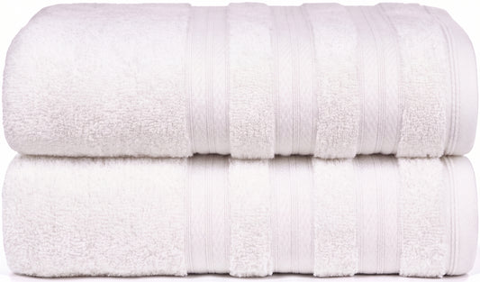 White Melluva Turkish cotton towels, set of 2, folded
